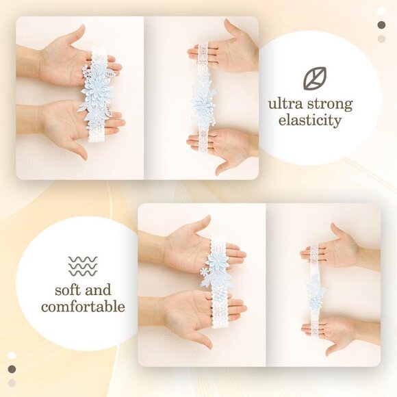 🆕Women Blue Garters Bride Wedding Garter Thigh Wedding Garter Set for Brid - Picture 3 of 6